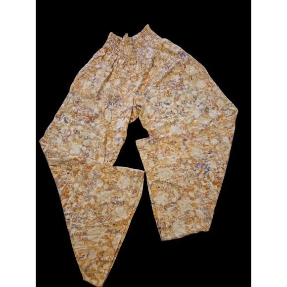Womens Peruvian Connection 100% Viscose Wide-Leg Floral Soft  Elastic Pants EUC‎ - Picture 4 of 15